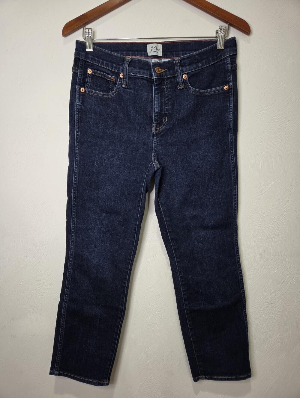 J Crew 9" Vintage Straight Stretch Denim Jeans Size 29P